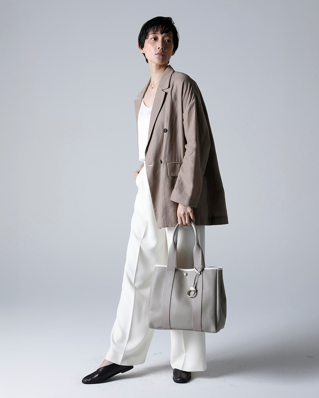 SCOTCH GRAIN ロングハンドル トートバッグ チャーム付き / A4