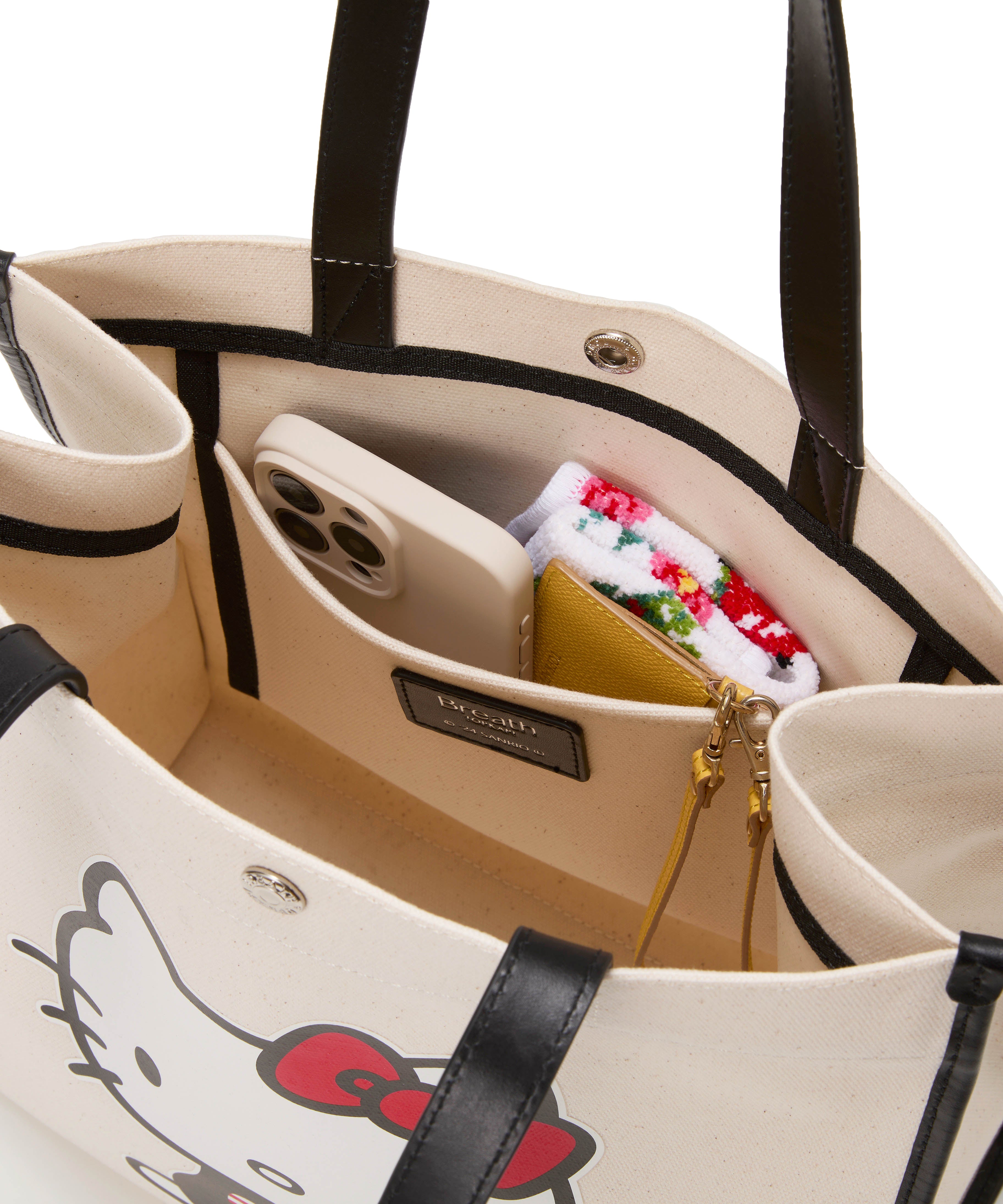 HELLO KITTY × Breath TOPKAPI プリント キャンバス レザー コンビ
