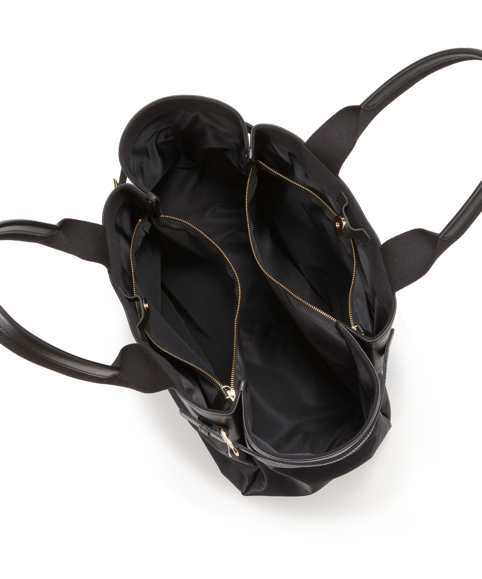 ✨美品✨　フランシュリッペ　黒ハンドバック　ゴールド兎ハンドル RIPPLE リプル ナイロン コンビ ベルト デザイン A4 トートバッグ