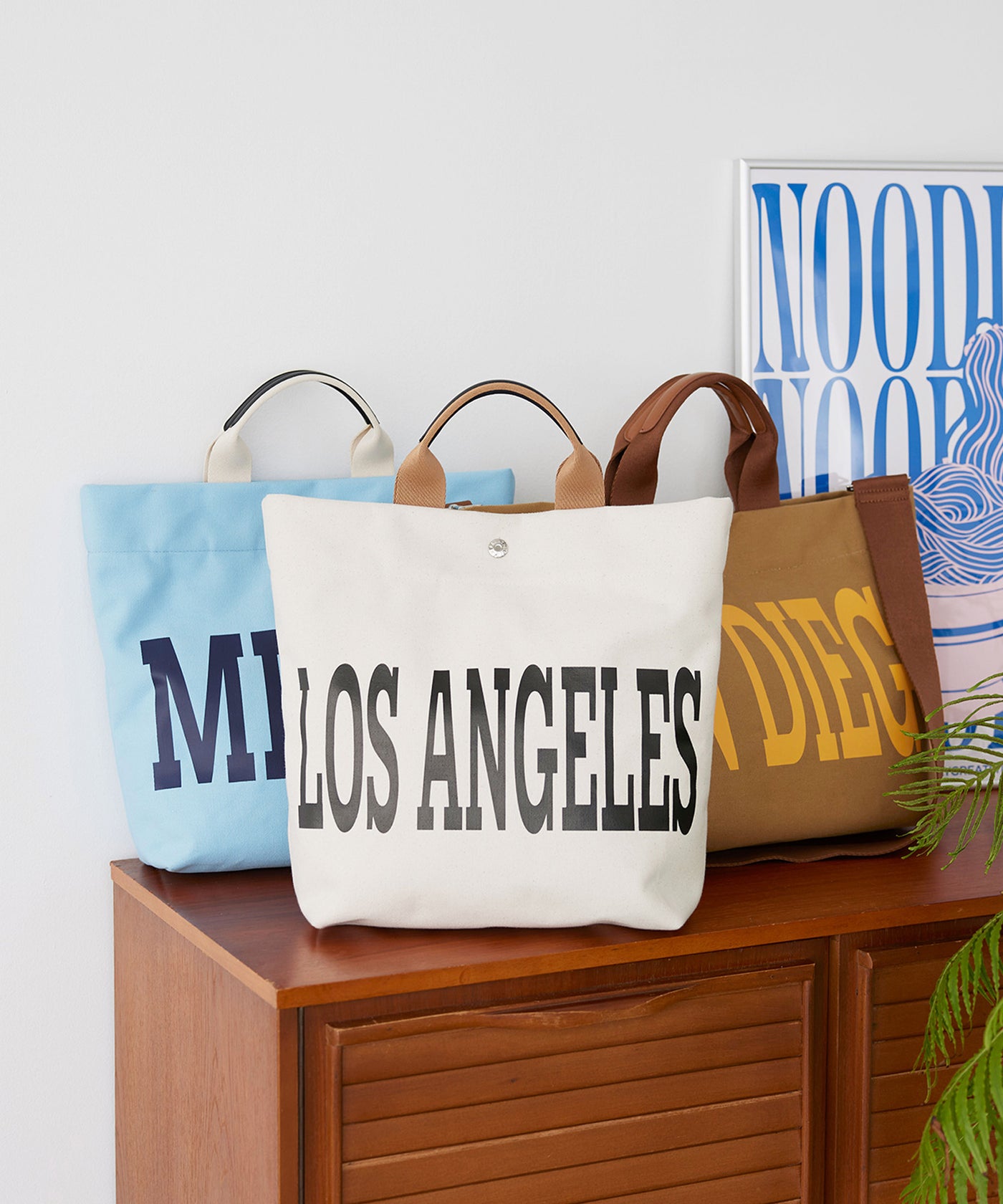 シティ プリント キャンバス スクエアトートバッグ / ショルダー付き