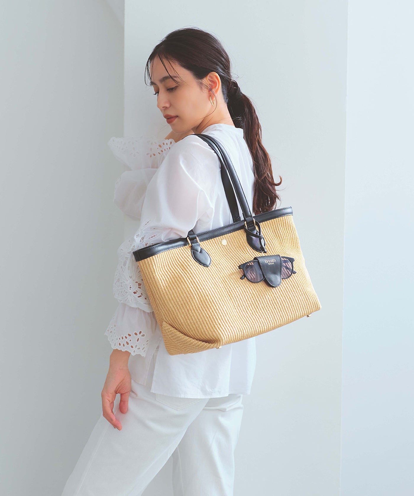 サングラスホルダー付き レザーコンビ カゴバッグ L – TOPKAPI（トプカピ）