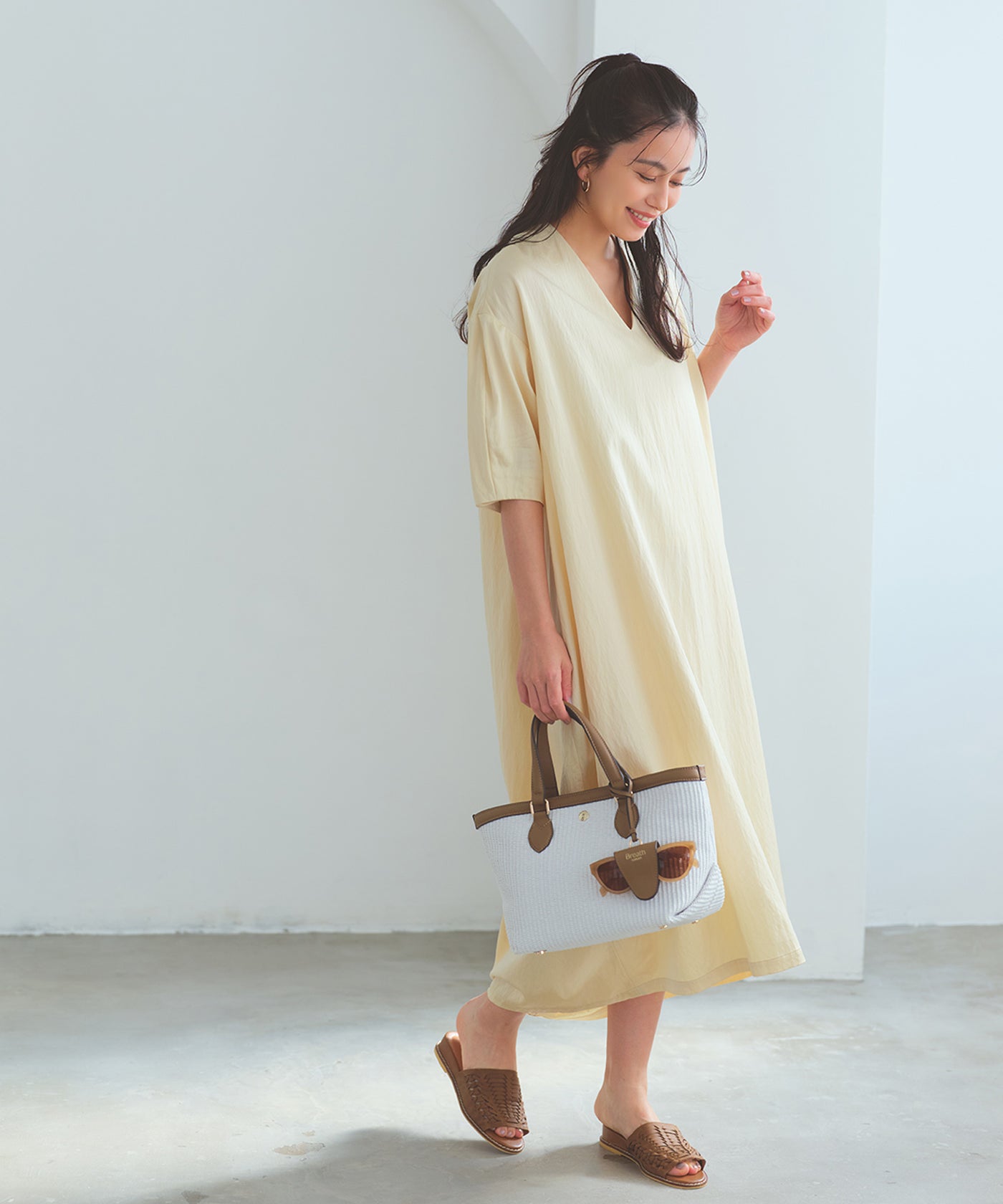 サングラスホルダー付き レザーコンビ カゴバッグ M – TOPKAPI（トプカピ）