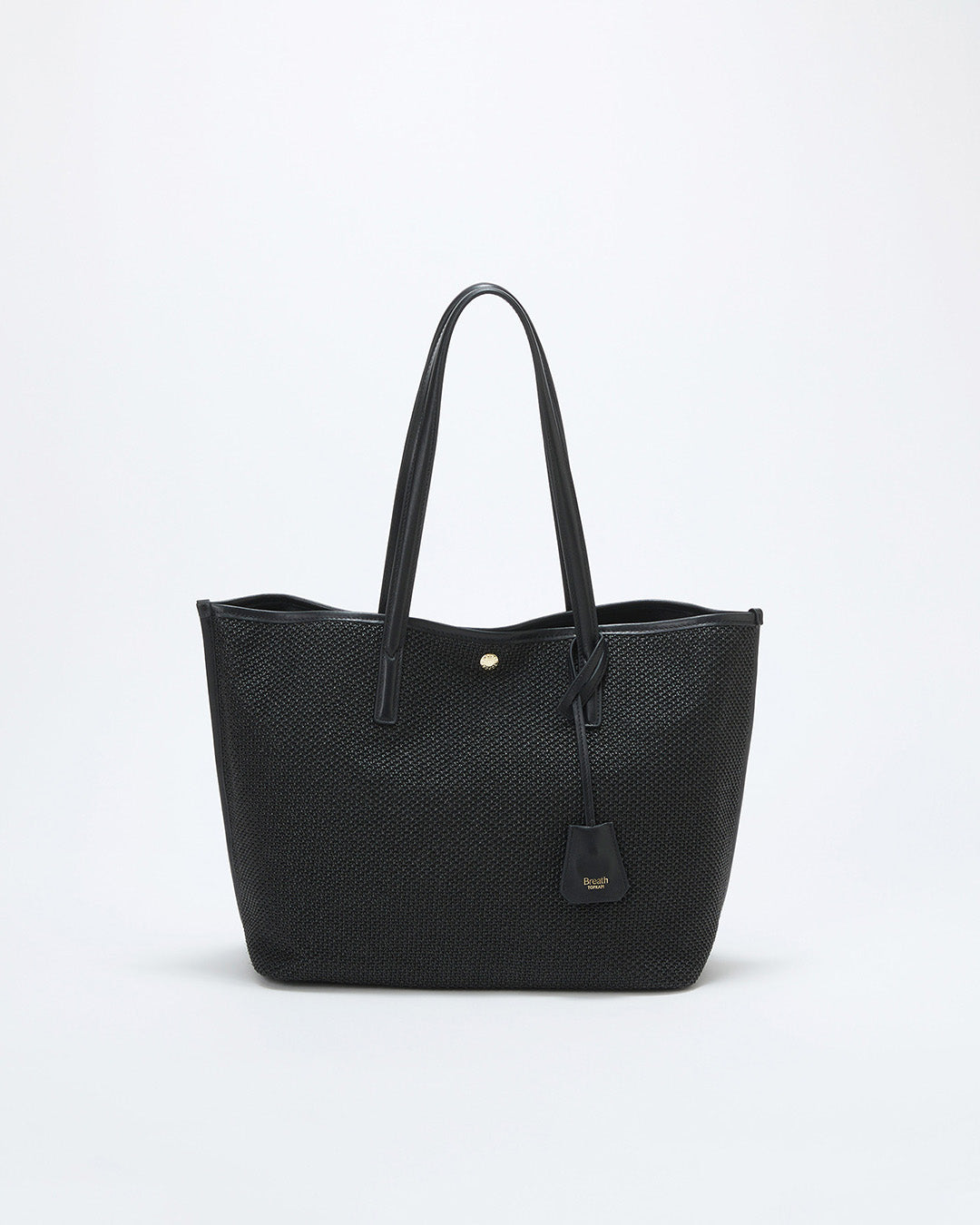 A.P.C. トートバッグ ブラック レザーコンビ レザーコンビ 雑材風 シンプル トートバッグ / A4
