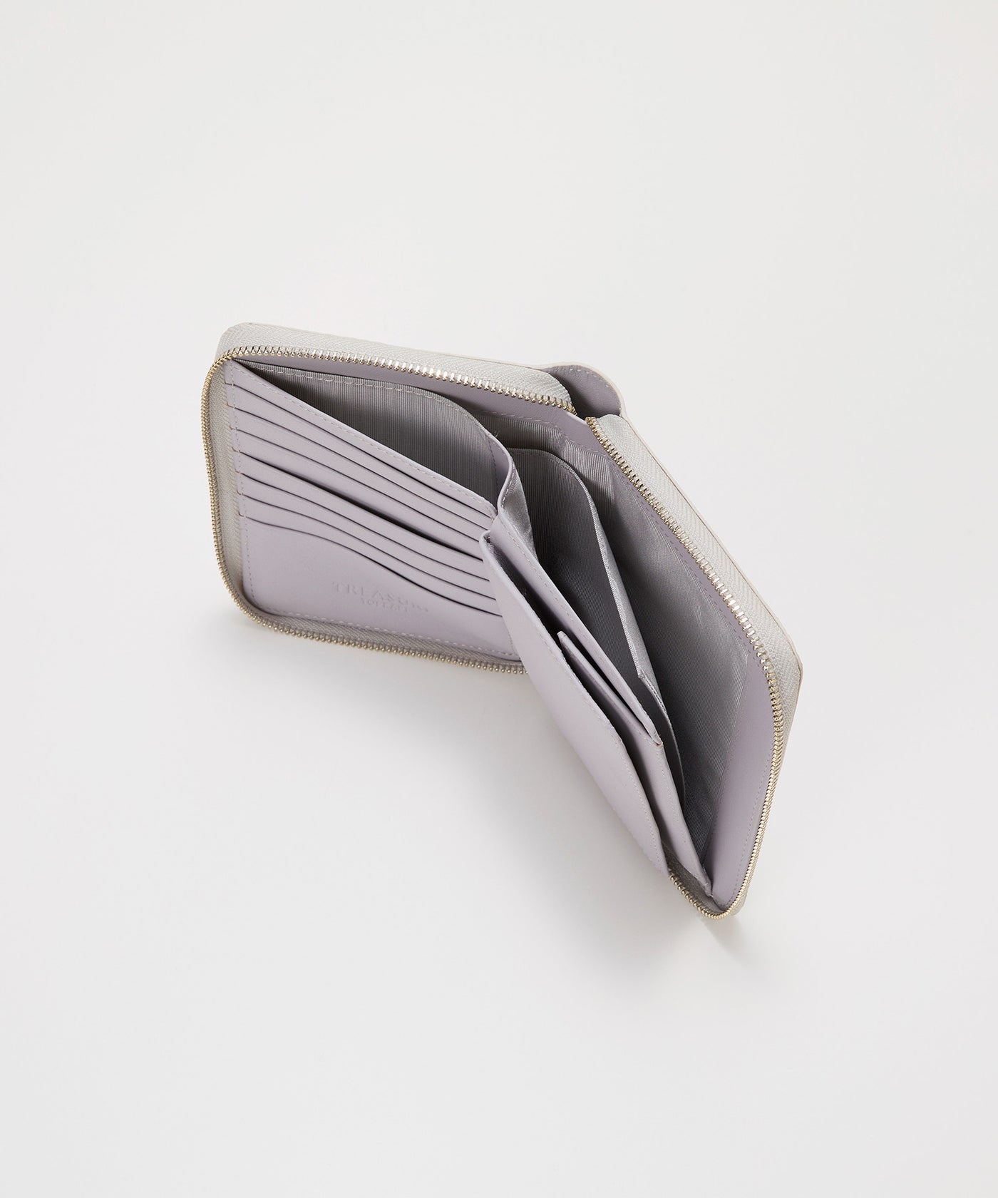 希少 極美品✨トッズ ダブルT オーガナイザー ラウンドファスナー レザー ウォッシュド レザー メタリック ラウンドファスナー 二つ折り