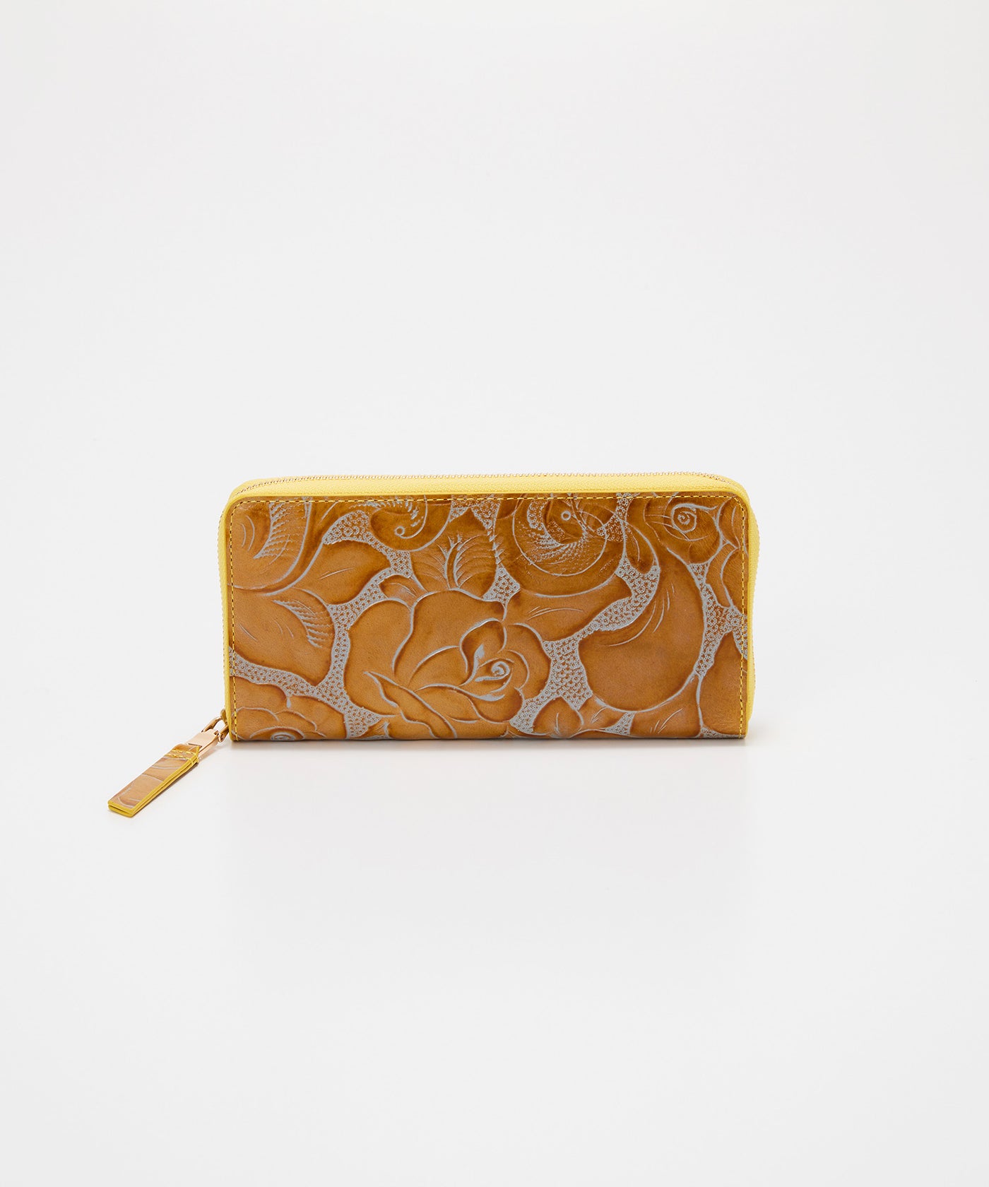 ローズエンボス ツヤ レザー ラウンドファスナー 長財布 – TOPKAPI