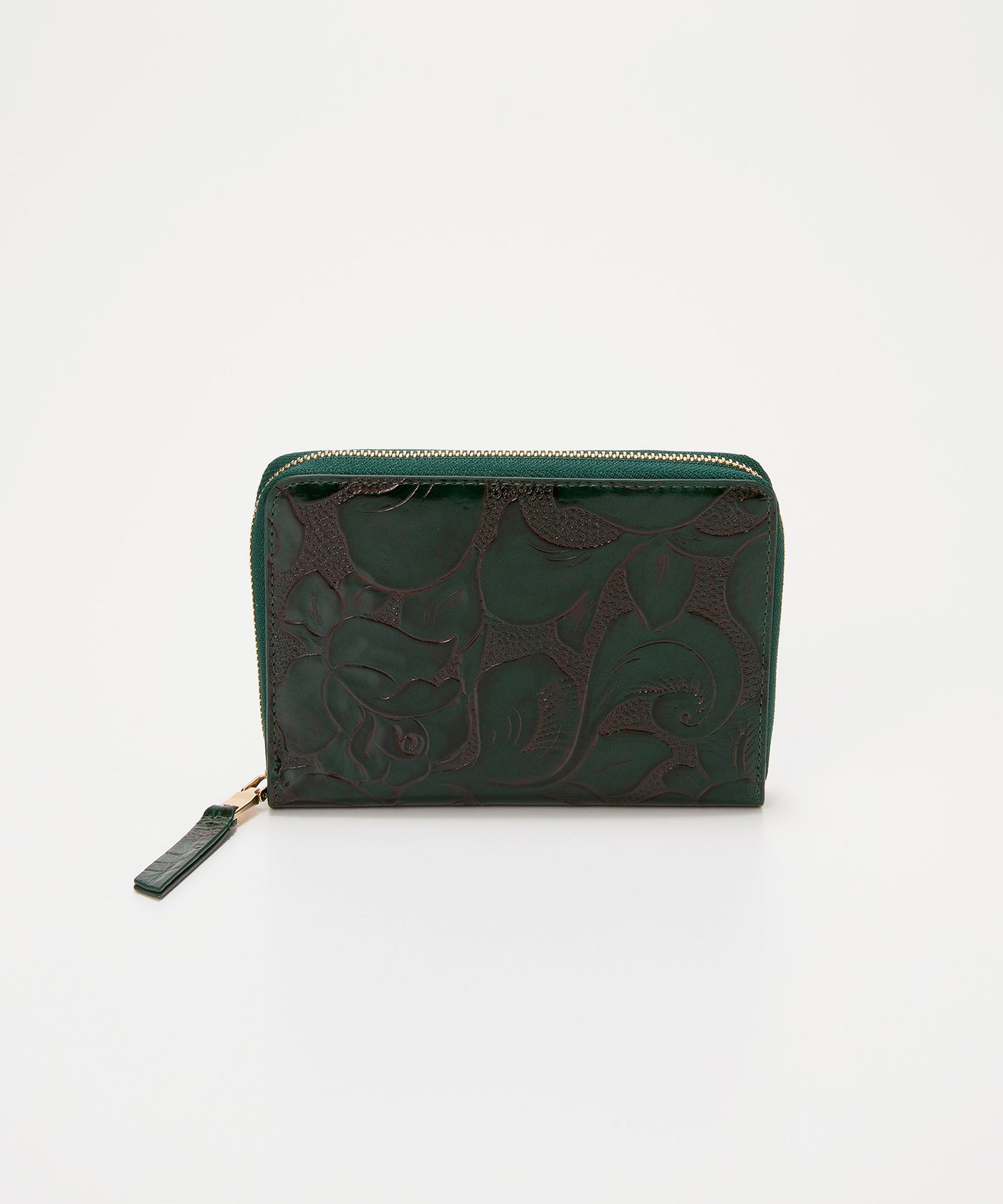 ローズエンボス ツヤ レザー ラウンドファスナー 二つ折り財布/パスポート対応 – TOPKAPI（トプカピ）