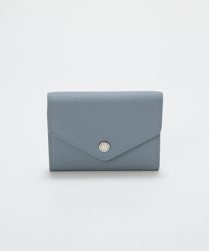 極美品✨トリーバーチ 折り財布 テア ロゴ レザー ジップ ケース グレー DUAL デュアル シュリンクレザー バイカラー 三つ折り 財布 薄型