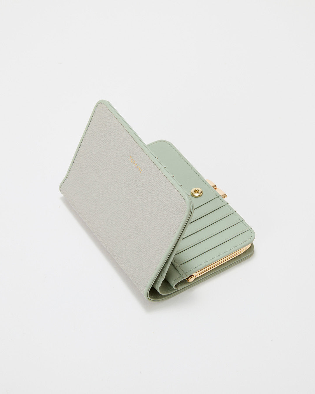 【公式限定】 Perle バイカラー パイピング 口金 二つ折り 財布