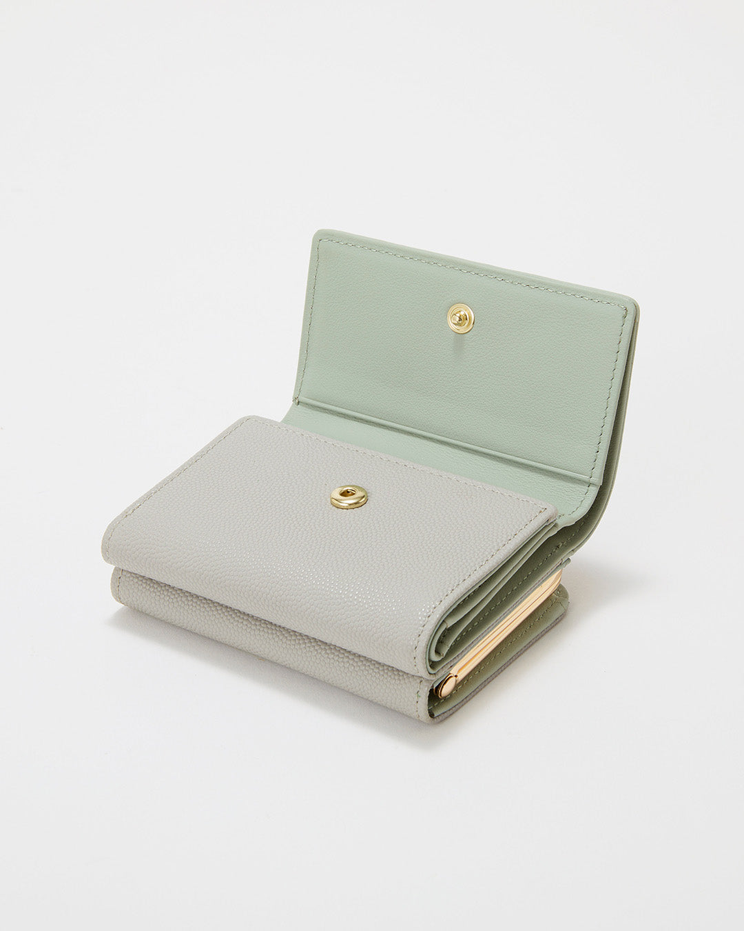 【公式限定】 Perle バイカラー パイピング 口金 三つ折り 財布