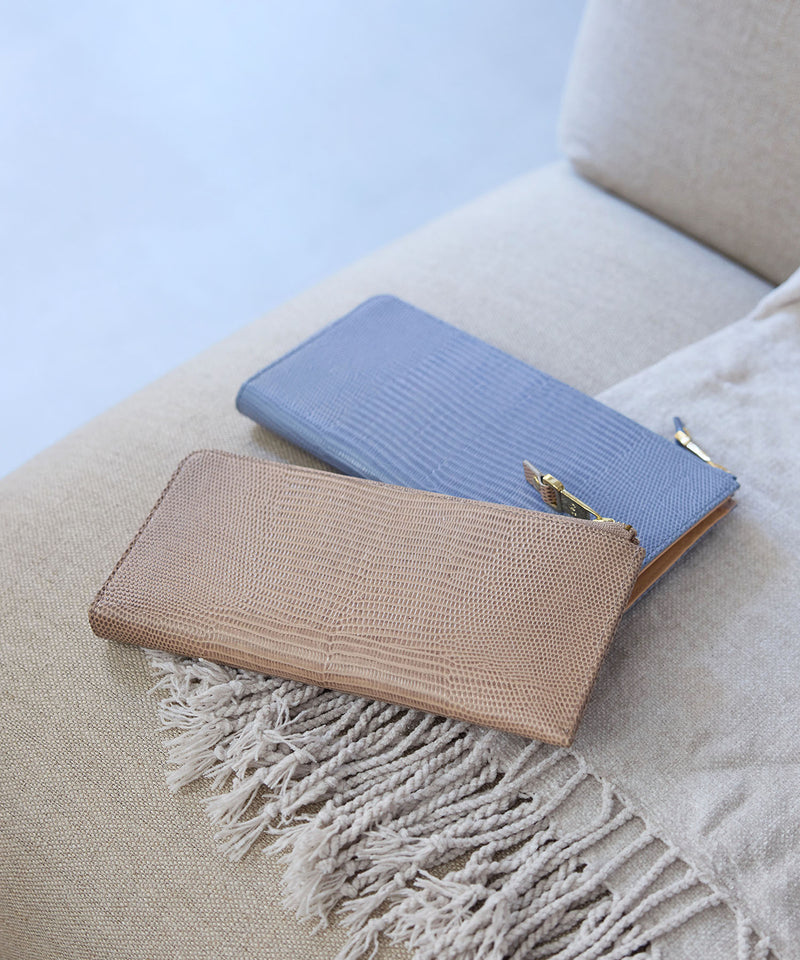 LUCIA ルチア イタリアンレザー リザード型押し Lファスナー マチ付き