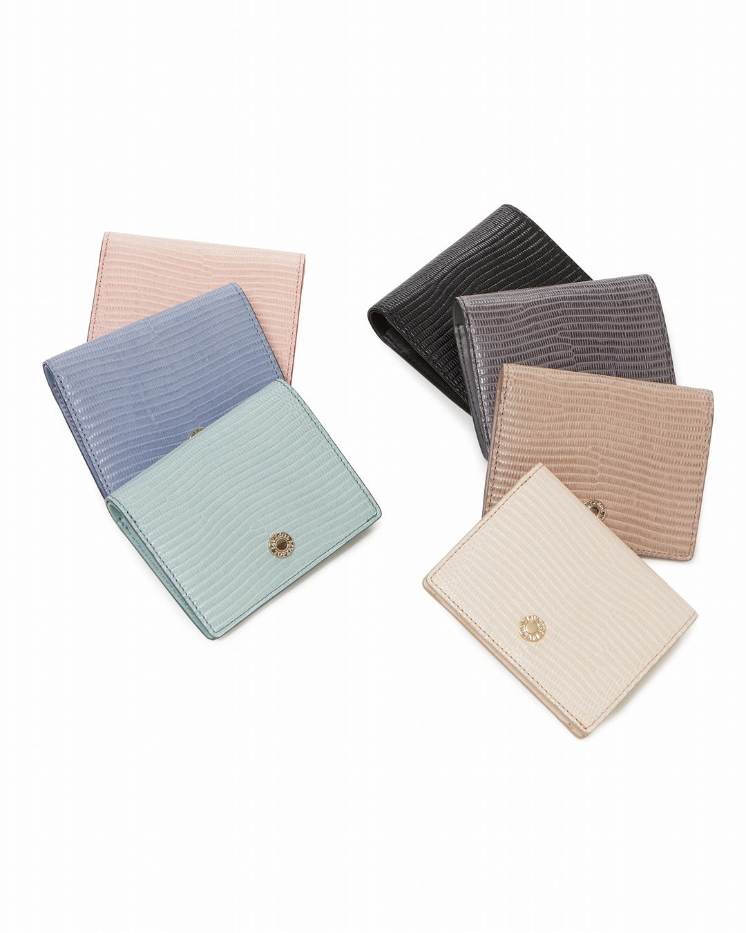LUCIA イタリアンレザー リザード型押し 二つ折り 財布