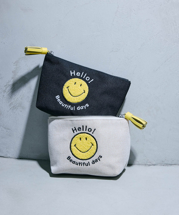 SMILE COLLETION スマイル 刺繍 タッセルポーチ