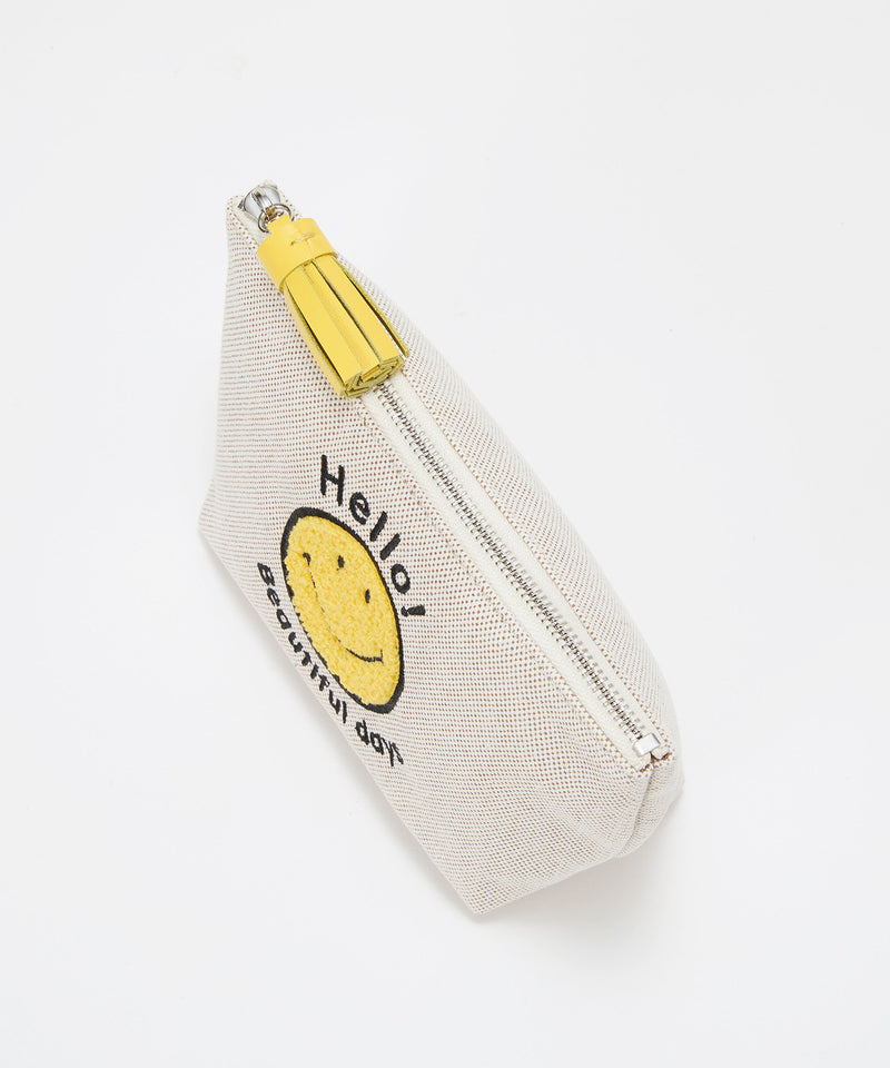 SMILE COLLECTION  スマイル 刺繍 タッセルポーチ