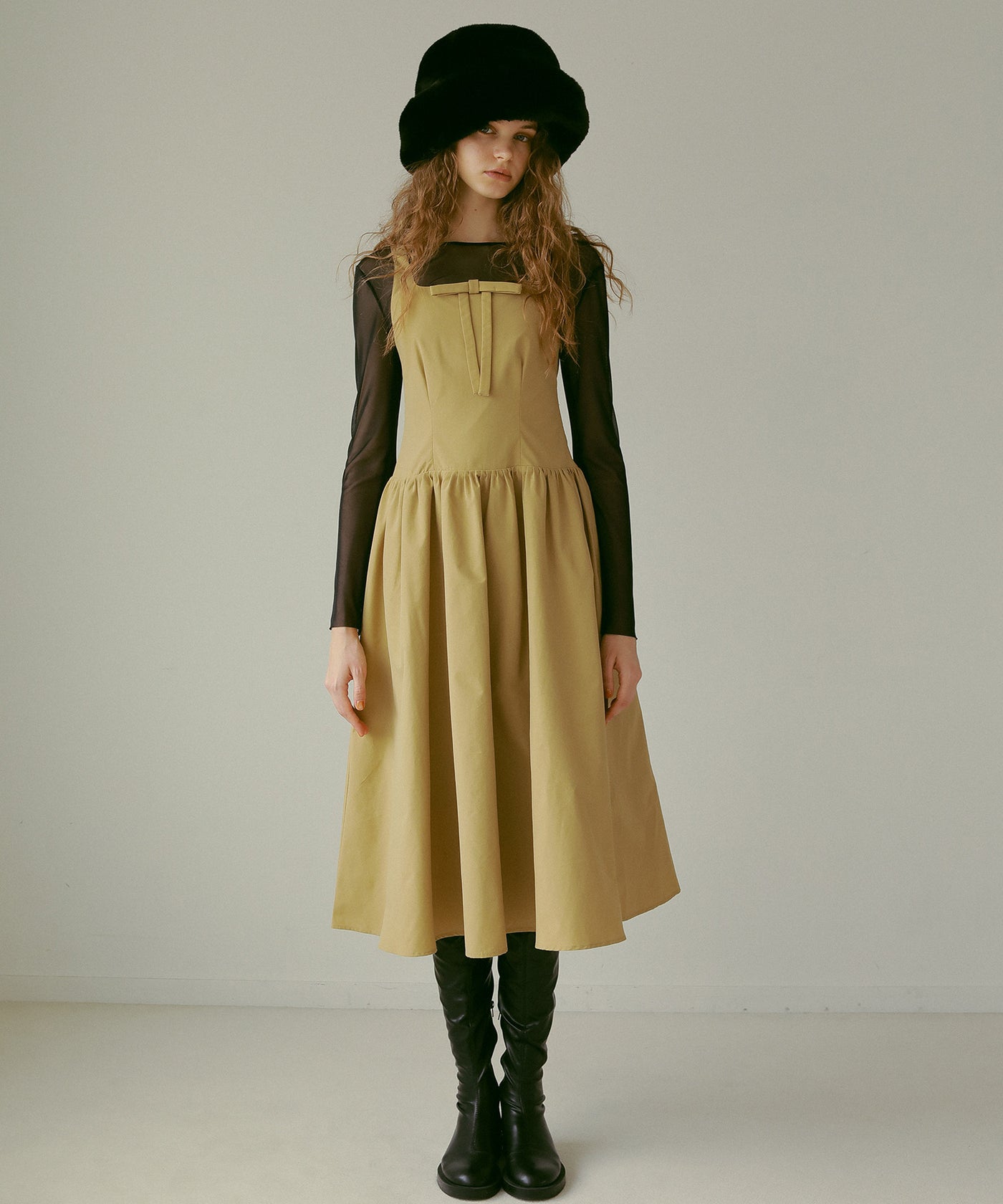 タフタ フロント リボン フレア ワンピース – CRICKET WEB 