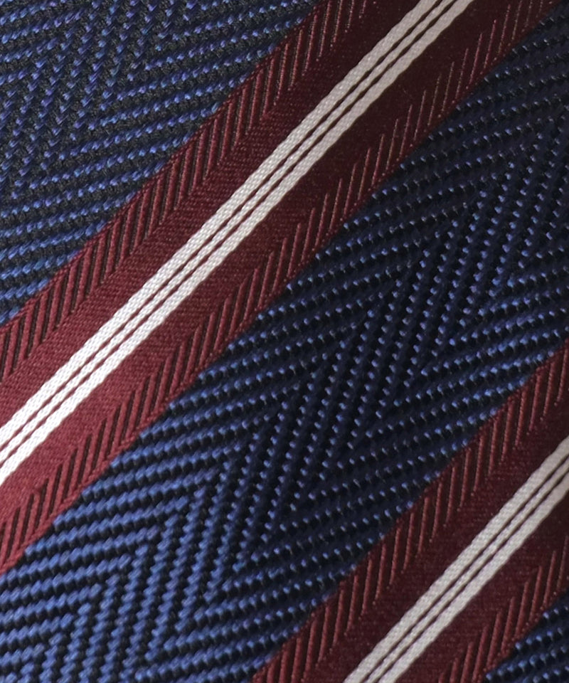 ６色メランジ 凹凸感地組織 ストライプ柄 ネクタイ 日本製