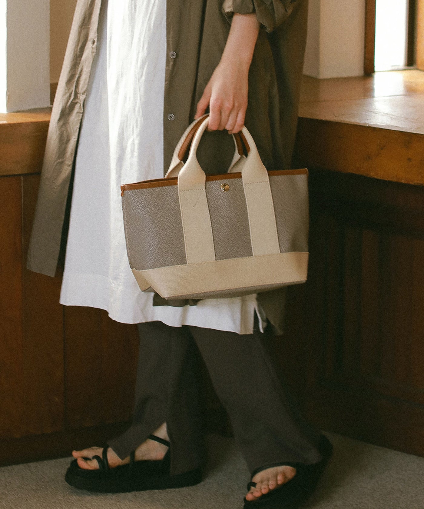 トプカピ スコッチグレイン ネオレザー ミニ トートバッグ ポーチ付き TOPKAPI｜スコッチグレイン ネオレザー ミニ トート バッグ