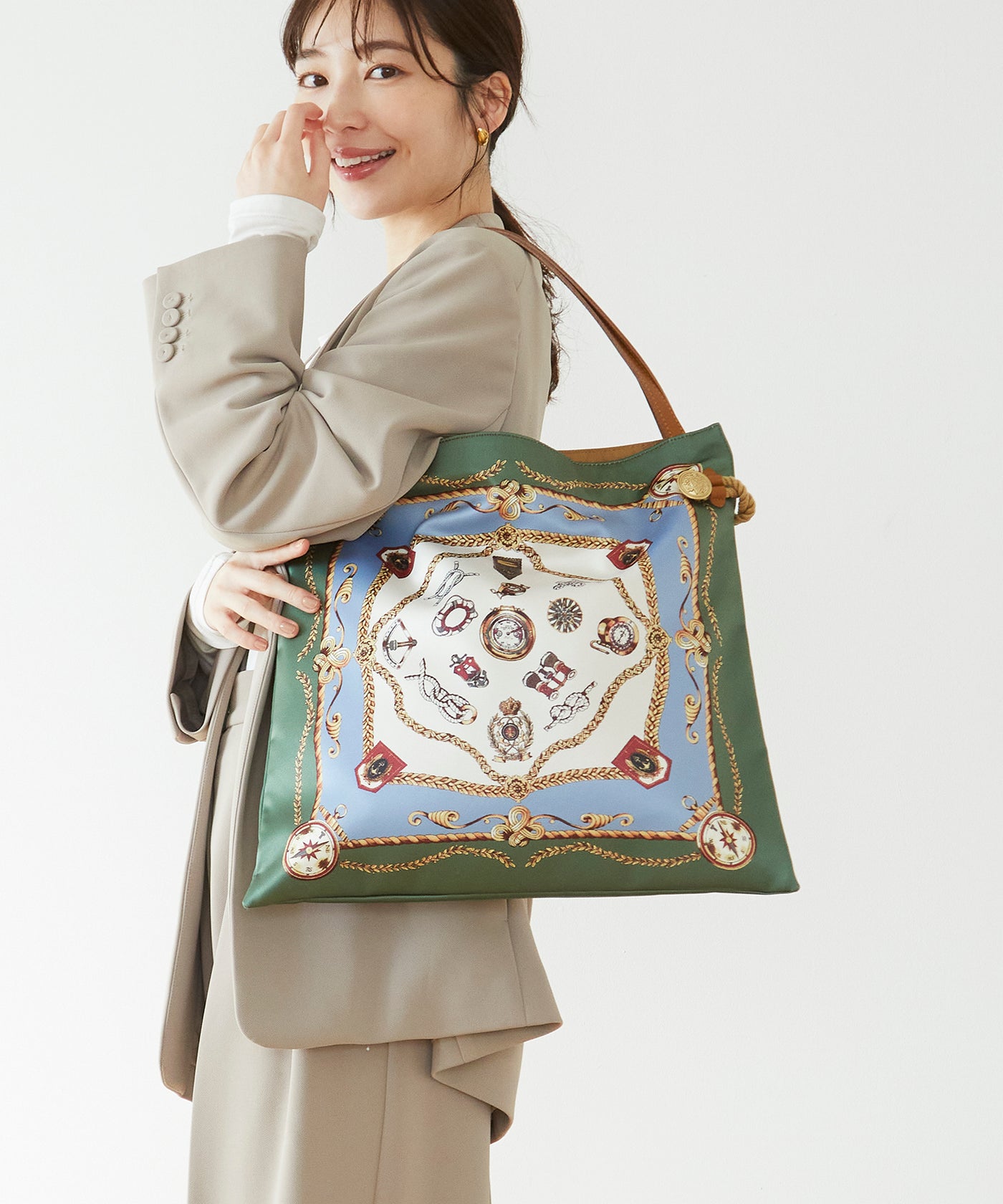 パルフェ　パネル生地　トートバッグ J.PRESS｜オーバル トートバッグ | Rakuten Fashion(楽天