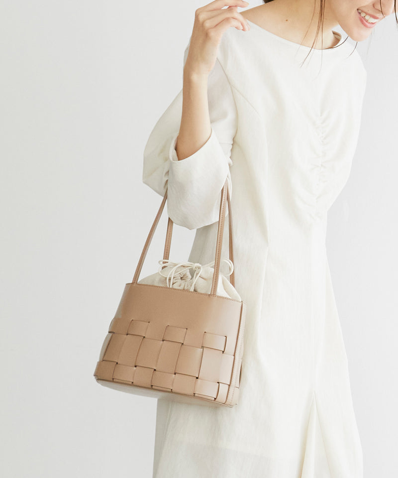 【雑誌掲載】フェイクレザー ランダムメッシュ トートバッグ
