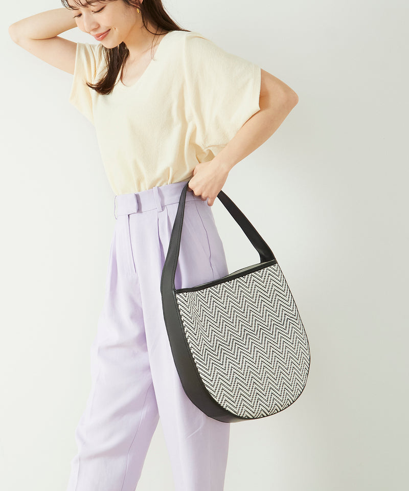 フェイクレザー メッシュ ワンハンドル バッグ