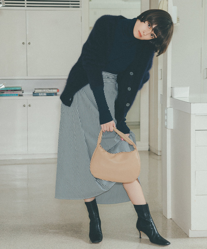フェイクレザー ハーフムーン ショルダーバッグ