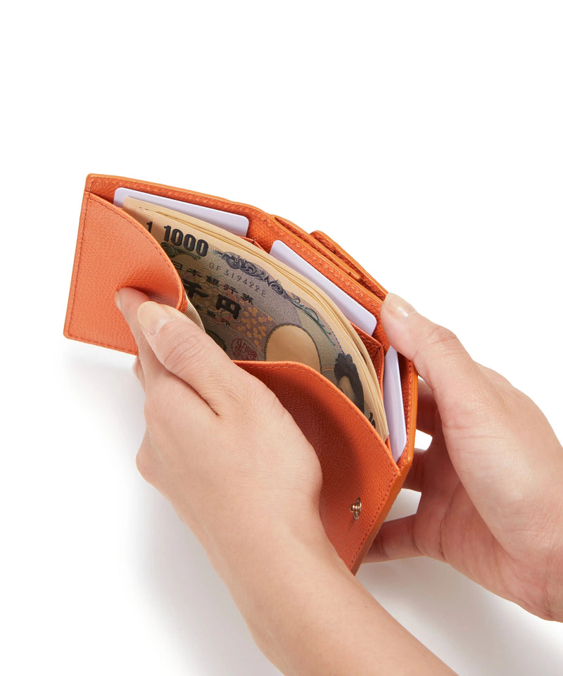角シボ型押し・ラウンドフラップ  三つ折り 財布 COLORATO コロラート TOPKAPI | CRICKET WEB