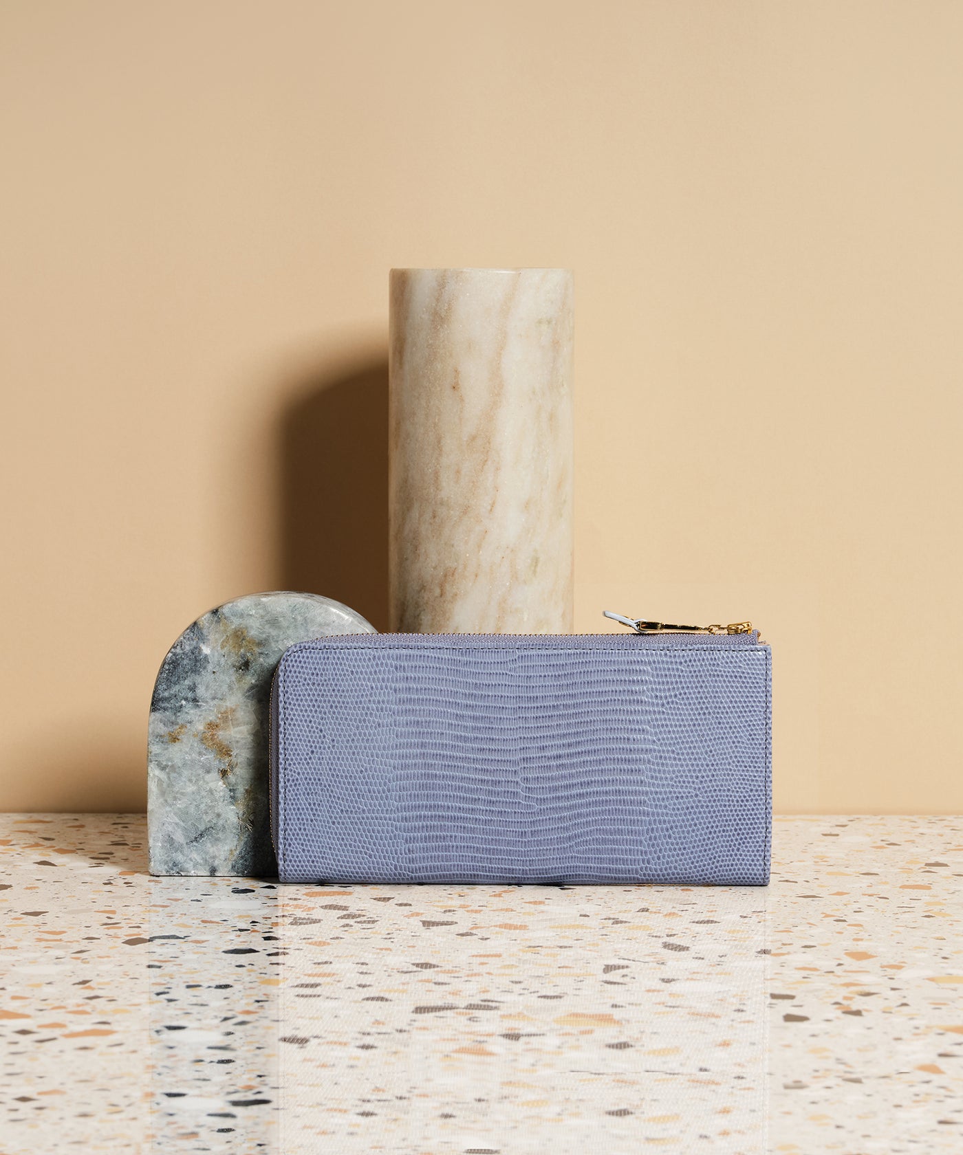 LUCIA ルチア イタリアンレザー リザード型押し Lファスナー マチ付き